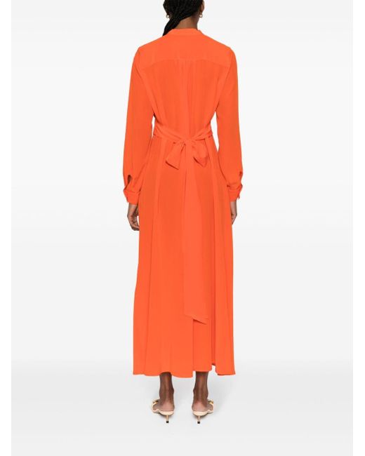 Kiton Zijden Midi-jurk in het Orange