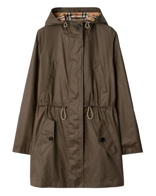 Burberry Brown Coated Gabardine Parka