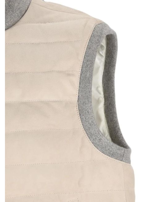 Chaleco Acolchado Brunello Cucinelli de hombre de color Natural