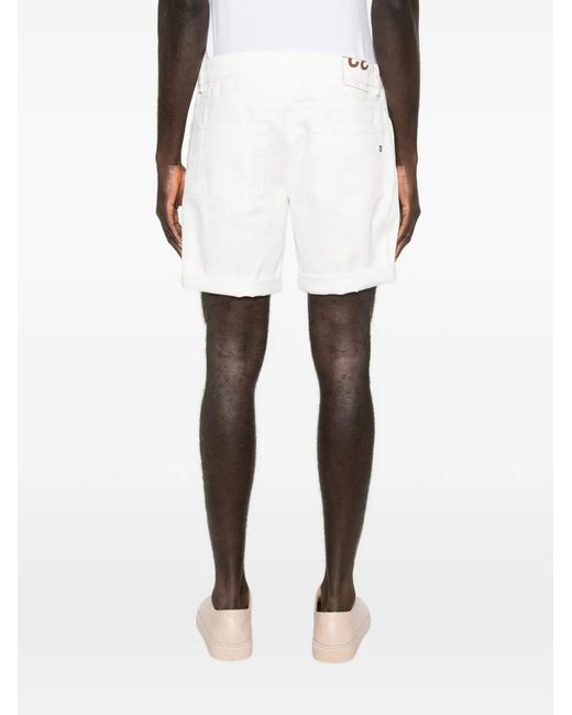 Dondup White Rolled-Hem Shorts for men