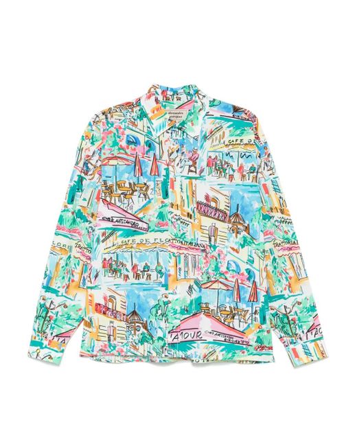 Chemise Imprimée À Détail Noué ALESSANDRO ENRIQUEZ en coloris Green