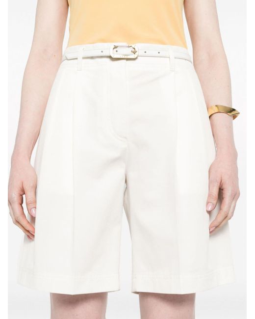 Totême  White Pleated Shorts