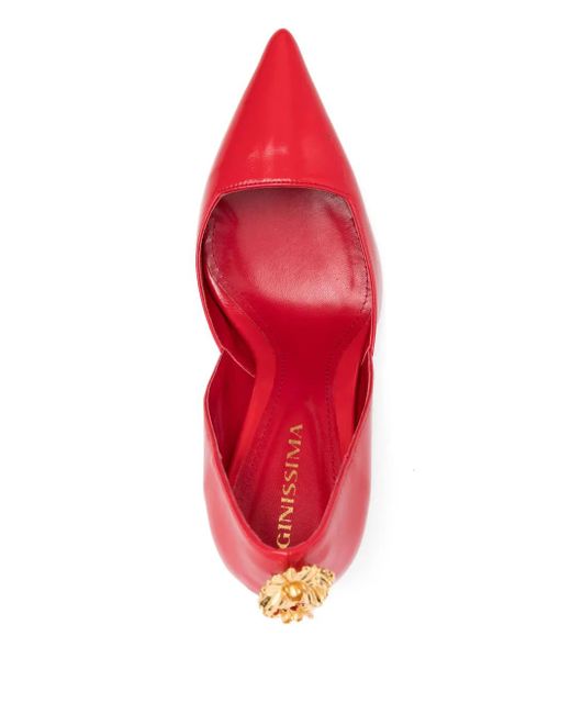Ginissima Red X Moogu 100Mm Floral-Appliqué Heeled Pumps
