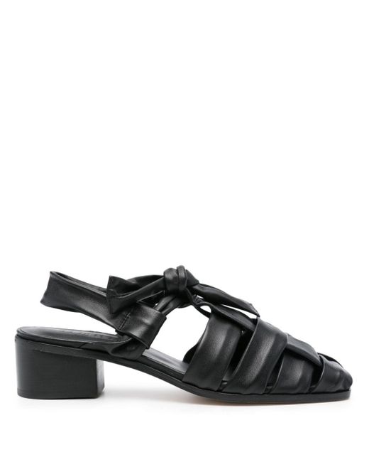 Sandalias con tacón de 50 mm Hereu de color Black