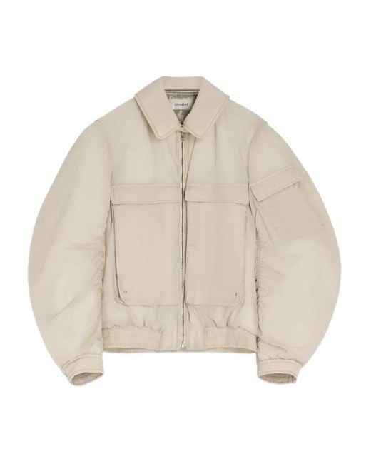 Lemaire Natural Detachable-Collar Zip-Up Puffer Jacket