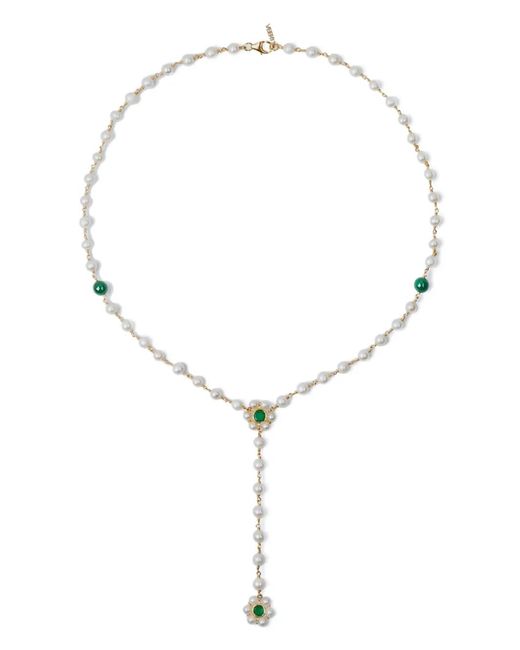 Veert Natural The Macro Flower Pearl Rosary Necklace for men