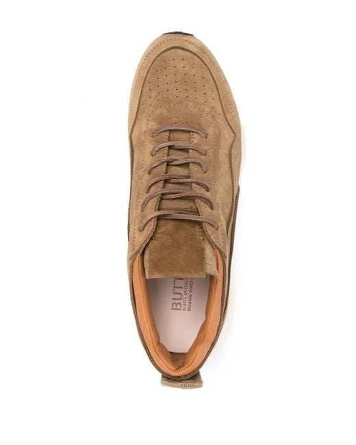 Buttero Multicolor Colour-Block Suede Trainers for men
