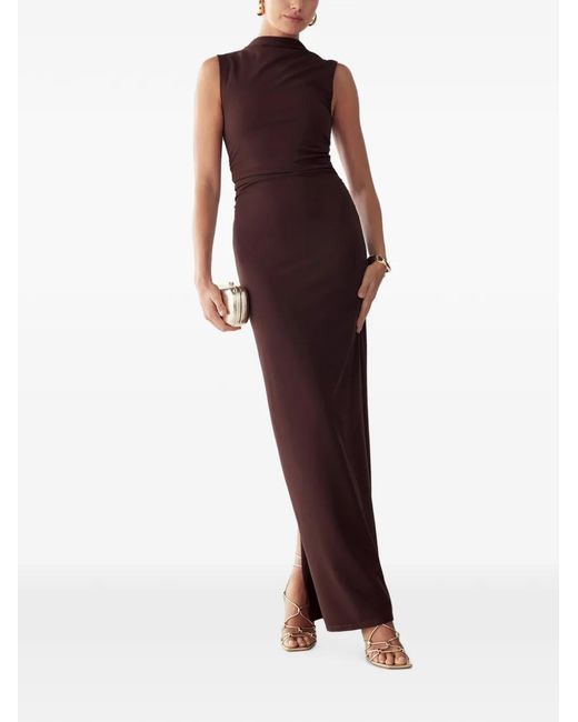 BWLDR Red Lana Ruched Sleeveless Maxi Dress