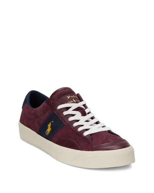 Polo Ralph Lauren Brown Sayer Leather Sneakers for men