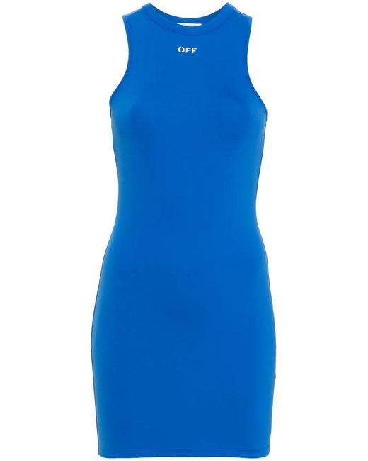 Off-White c/o Virgil Abloh Blue And Elastic Logo Dress For From The Ss24 Collection