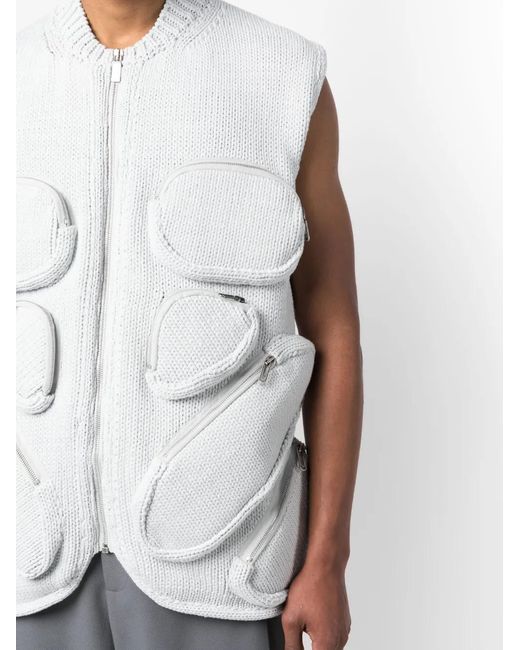 Off-White c/o Virgil Abloh White Multiple-Pocket Knit Gilet for men