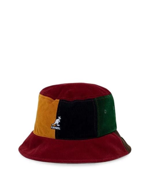 Kangol Red Patchwork Corduroy Bucket Hat