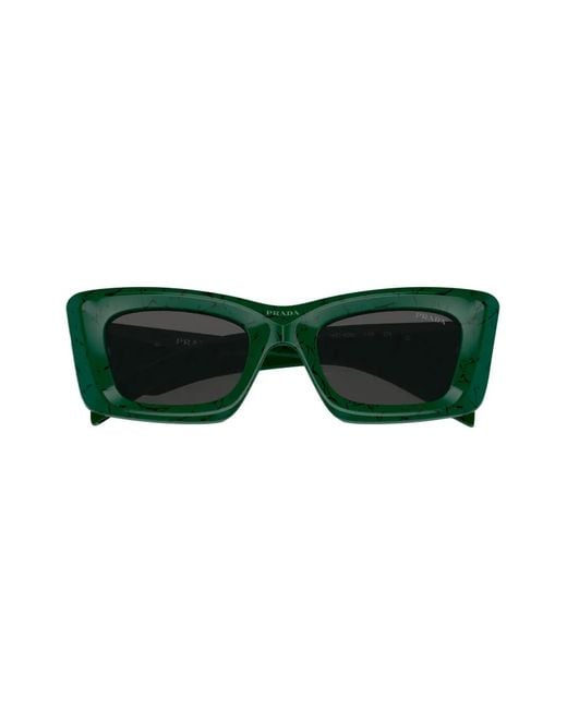 Prada Green Square-Frame Sunglasses