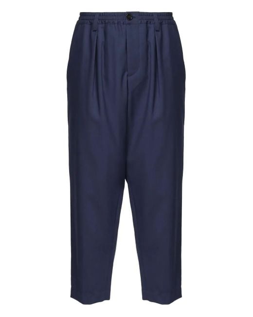 Marni Blue Pleated Drawstring Trousers for men