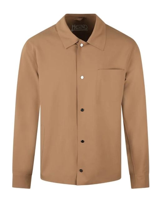 Giacca-Camicia di Herno in Brown da Uomo