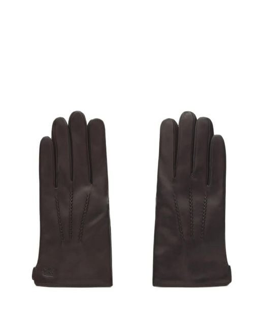 Lottusse Black Lausan Topstitched Gloves for men