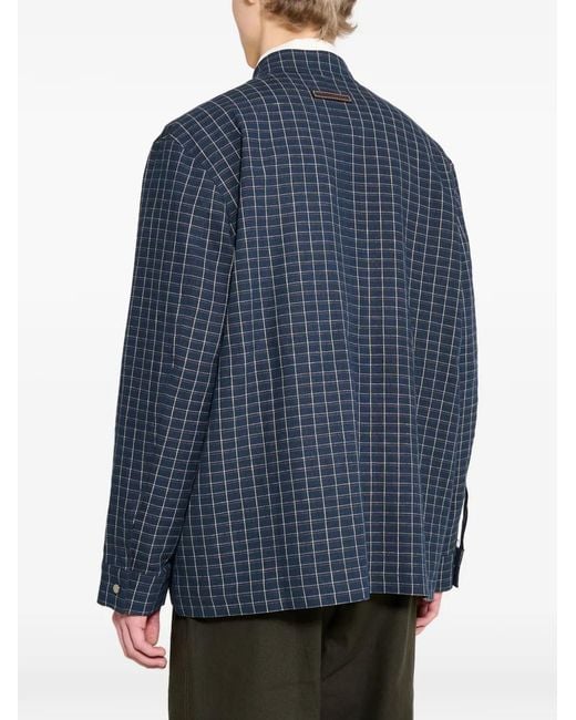 Wales Bonner Blue Veste Vision Field À Carreaux for men