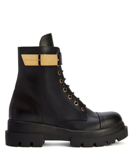 Giuseppe Zanotti Black Alexa Logo Plate Boots
