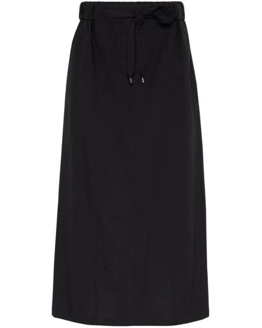Brunello Cucinelli Black Poplin Straight Skirt