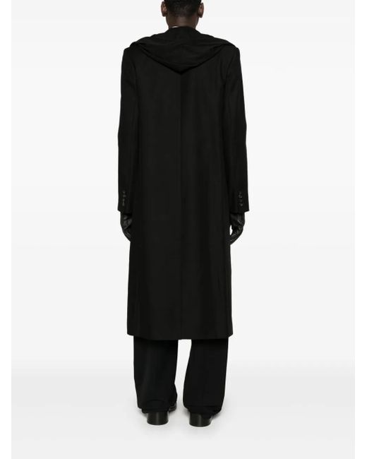 Y. Project Black Draped Cotton Hooded Coat