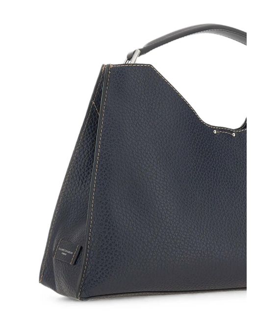 Gianni Chiarini Blue Large Aurora Hammered Leather Tote Bag