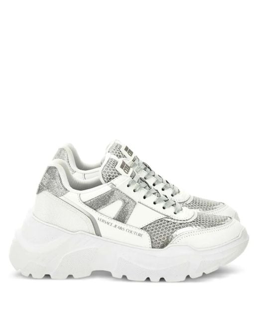 Versace Jeans Couture White Sneakers mit breiter Sohle