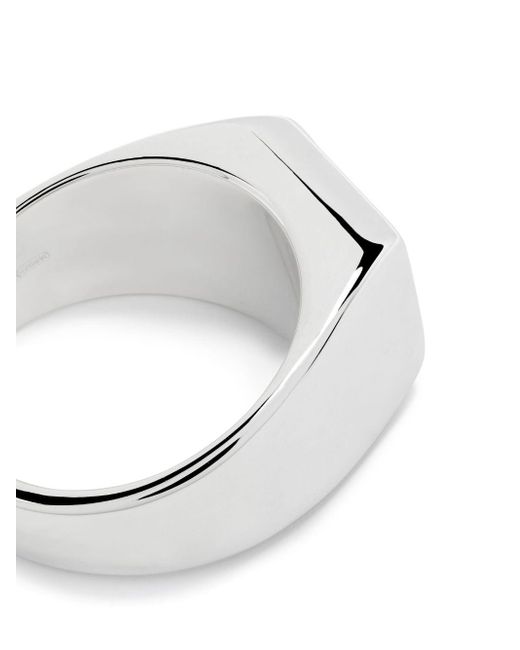 Gucci White Interlocking G Signet Ring for men
