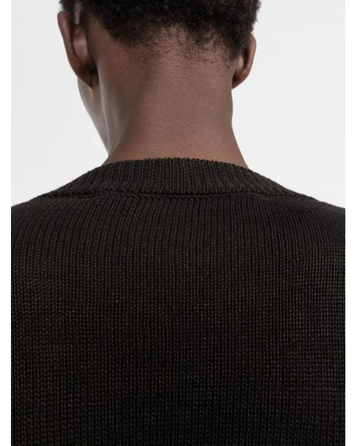 Palm Angels Black Palm Tree-Print Linen Jumper for men