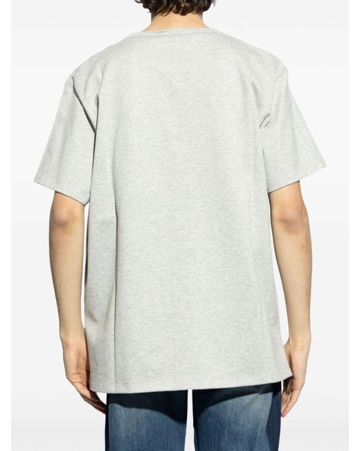 Camiseta con logo estampado Alexander McQueen de hombre de color Gray