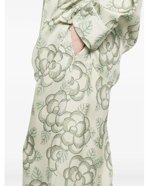 Marni White Printed Piping Trousers