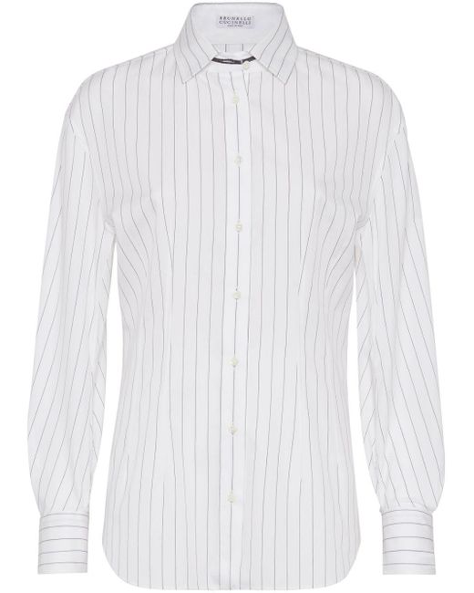 Brunello Cucinelli Gestreept Shirt in het White