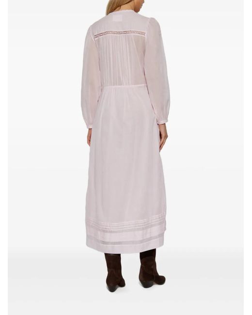 Isabel Marant Pink Openwork-Lace Midi Dress