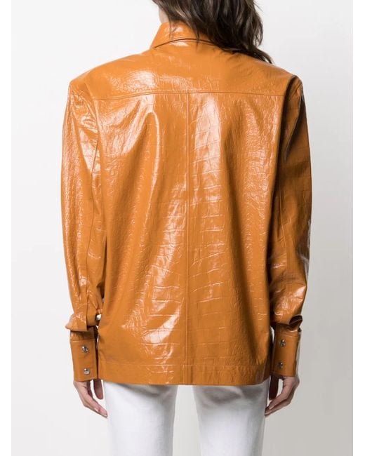 Remain Orange Oversized Leather Jacket
