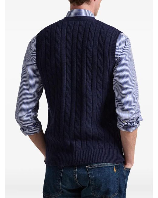 メンズ Polo Ralph Lauren ケーブルニット トップ Blue