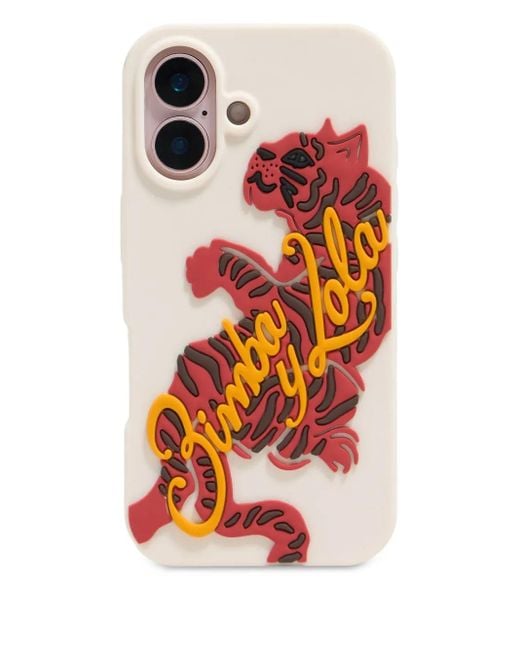 Bimba Y Lola White Logo-Print Iphone 16 Case