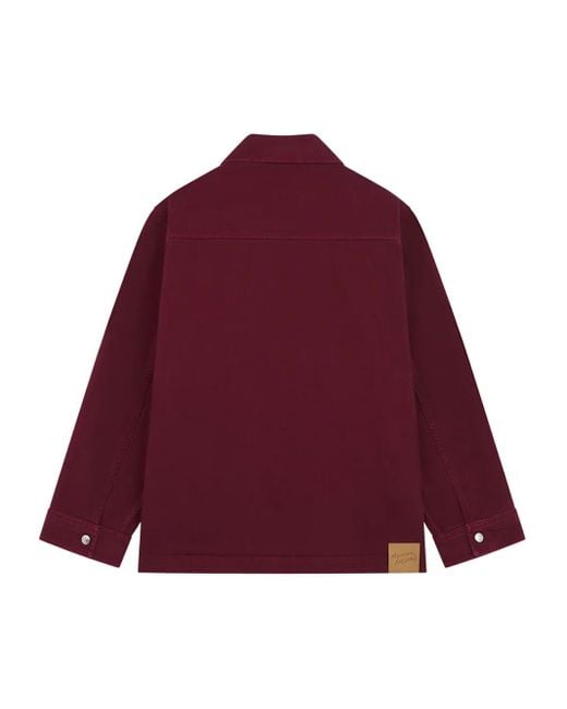 Maison Kitsuné Hemdjacke mit Taschen in Red für Herren