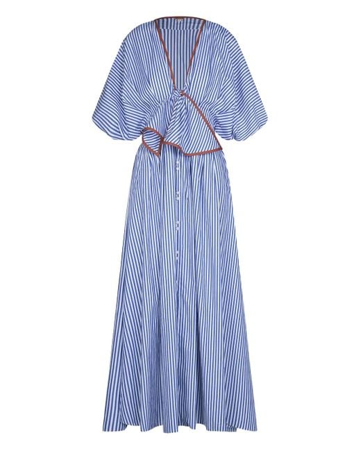 Johanna Ortiz Blue Endless Spring Midi Dress