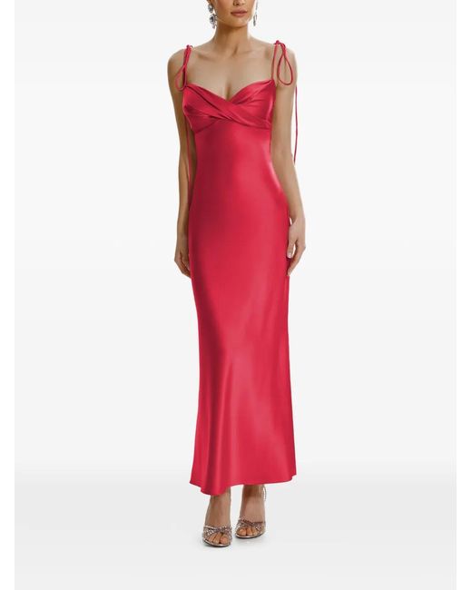 Framboise Red Darren Sleeveless Midi Dress