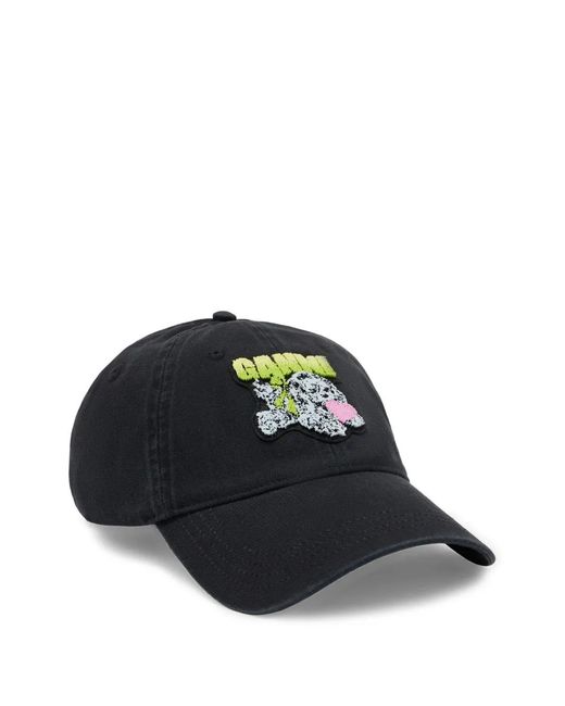 Ganni Blue Puppy Organic Cotton Baseball Cap