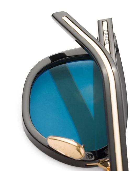 Prada Black Round-Frame Sunglasses for men