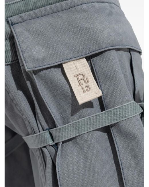 R13 Gray Cropped Cargo Trousers