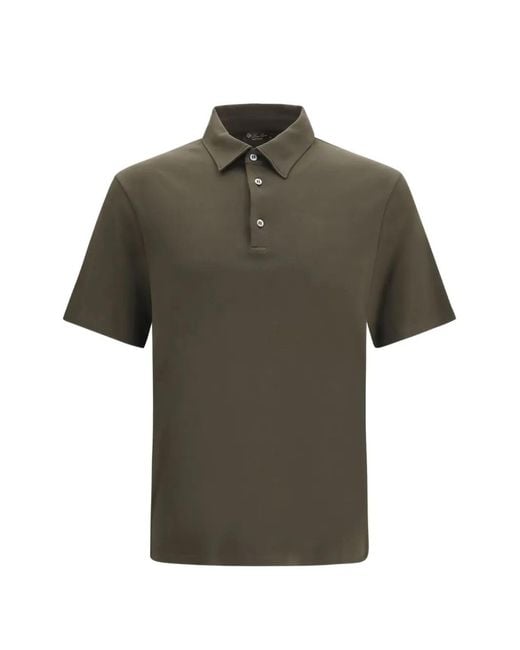 Loro Piana Gray Tremezzo Cotton Polo Shirt for men