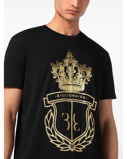 Billionaire T-shirt Met Logoprint En Ronde Hals in het Black voor heren