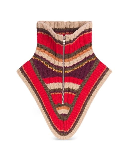 Dries Van Noten Red Wool Zip Collar for men