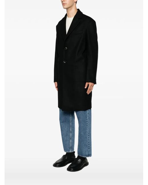 Barena Black Baron Buttoned Coat for men