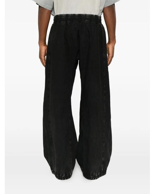 RIVINGTON roi Rebis Black Logo-Patch Side-Stripe Cotton Track Pants for men