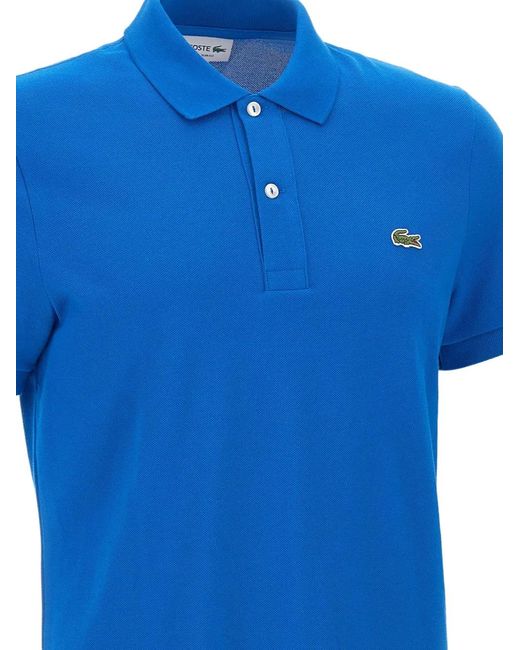 Lacoste Blue Logo-Patch Polo Shirt for men