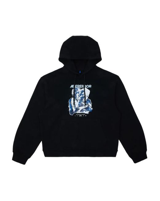 Adererror Blue Logo-Print Hoodie for men