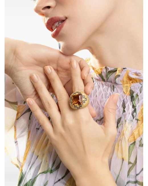 Andreoli Natural Citrine And Diamond Ring