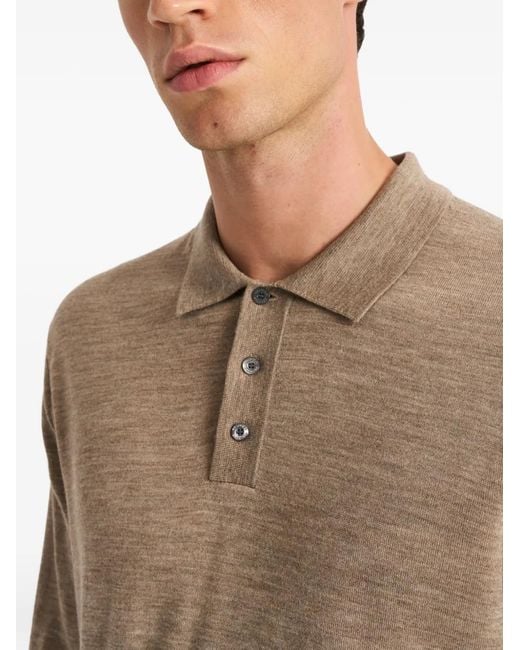 Pringle of Scotland Natural Button Polo-Collar Sweater for men